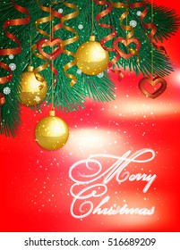 Christmas card. Merry Xmas. Vector illustration.