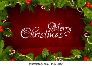 Christmas Card with Message "Merry Christmas"
