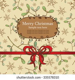 Christmas card with mistletoe