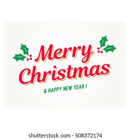 Cartão de Natal com visco. Design vetorial editável.