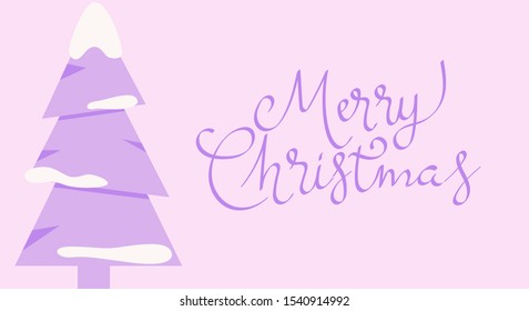 Christmas card in monochrome color. Vector illustration.