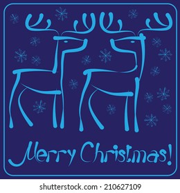 christmas card with multicolored