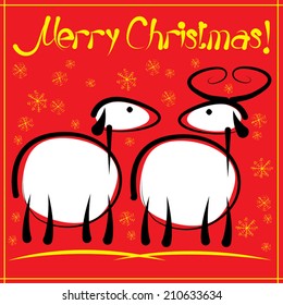 christmas card with multicolored