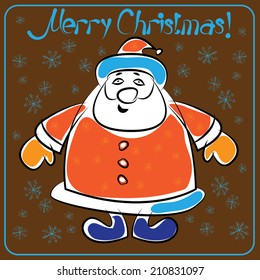 christmas card with multicolored