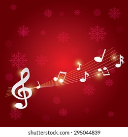 Christmas Card Music Notes Stock Vector (Royalty Free) 295044839 ...