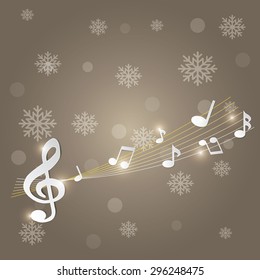 Christmas card with music notes