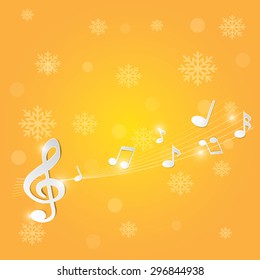 Christmas card with music notes