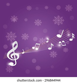 Christmas card with music notes
