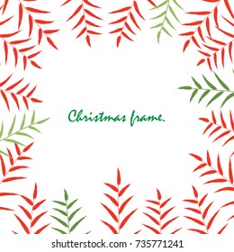 Christmas card and new year. The leaf is vector for frame and card. The object is the collection for Christmas and new year. the vector is not trace or copy image. 