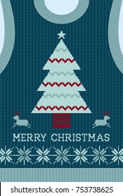 Christmas card of Nordic patterned knitted vest
