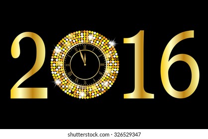 Christmas card with numbers 2016, vector illustration