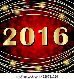 Christmas card with numbers 2016, vector illustration