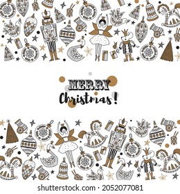 Christmas card the Nutcracker. Magic vector illustration. 