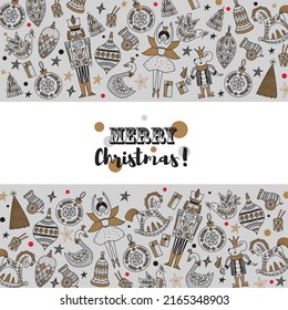 Christmas card the Nutcracker. Magic vector illustration. 