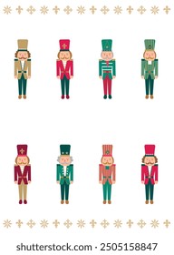 Christmas card. Nutcracker vector illustration.