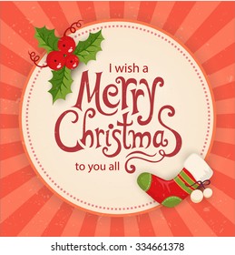 Christmas card with objects and text  eps10