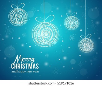 Christmas card with objects and text eps10