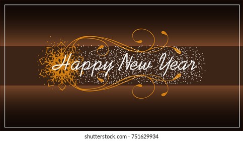 Christmas card on brown background for 2018 year