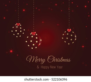 Christmas card on a dark red background