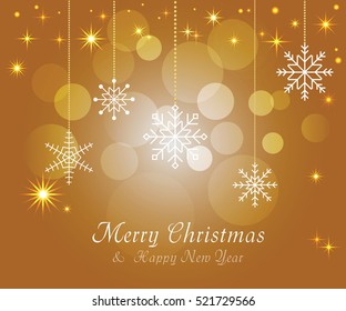 Christmas card on a gold background