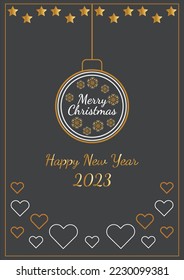 Christmas Card on grey background