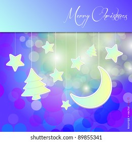 Christmas card on vector background