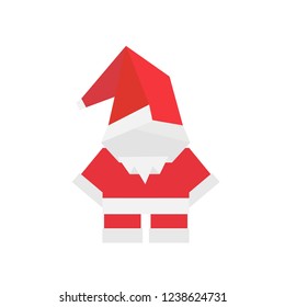 Christmas card with origami Santa. Vector