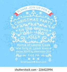 Christmas card ornament decoration background. Vector illustration Eps 10. Happy new year message, lettering