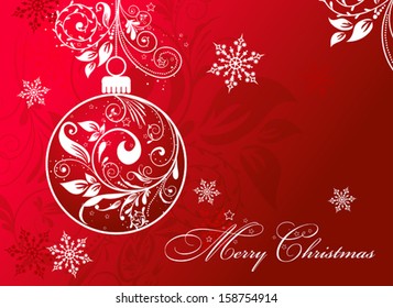 Christmas card with an ornament, vector illustration