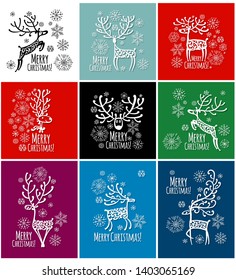 Christmas card with ornamental deer for your design