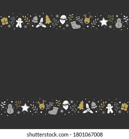 Christmas card with ornaments. Xmas background. Vector