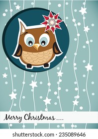 Christmas card with owl