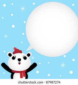 Christmas card with panda