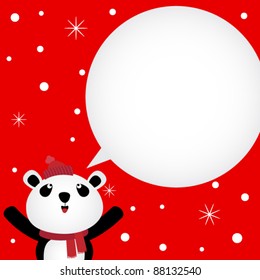 Christmas card with panda