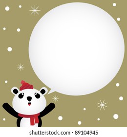 Christmas card with panda