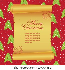 Christmas card, paper scroll