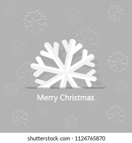 Christmas card with paper snowflake, vector illustration