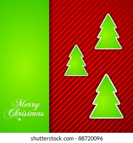 Christmas Card with paper tree stickers