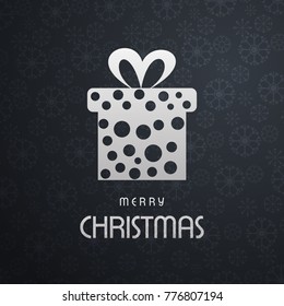 Christmas card with pattern background and snow flakes backgroun