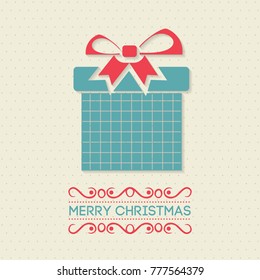 Christmas card with pattern and gift box