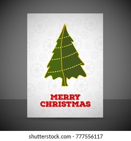 Christmas card with pattern and tree