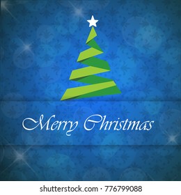 Christmas card with pattern and tree vector