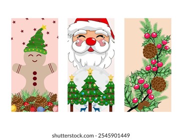 Christmas Card Pattern - Vector Illustrator Digital file Download for print, printable, wallpaper, background, rug, card, book cover, decoration, gift wrapper and many projects.