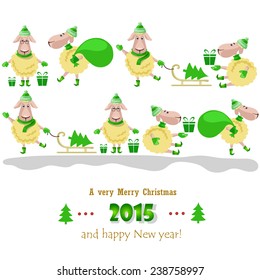 Christmas card with a picture of lambs