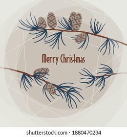 Weihnachtskarte mit Kiefernästen