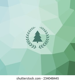 Christmas card with polygonal pattern. Vector illustration.