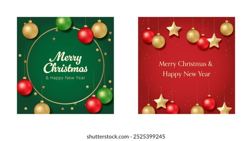 Weihnachtskarte oder Posthintergrund mit Ornamenten