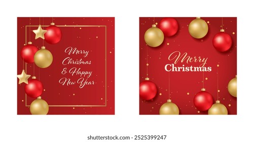 Fondo de la tarjeta o del poste de la Navidad con los ornamentos