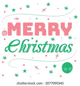 Christmas card, poster and text art with festival theme vector illustration on white background.