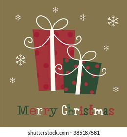 Christmas Card With Present Design